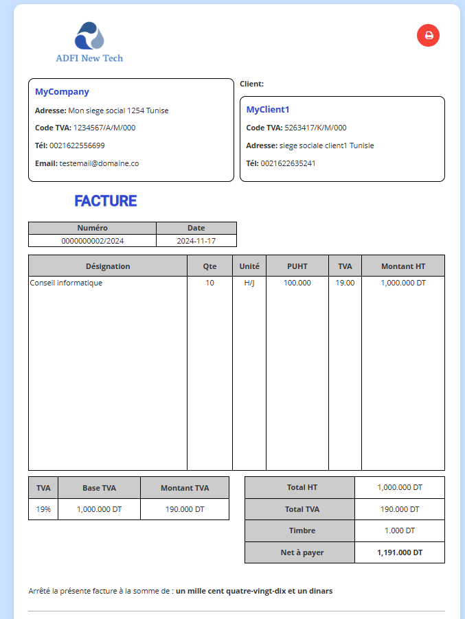 ExpertFacture: View Invoice